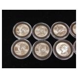 Pristine 1964 90% Silver Washington Quarters  10 Coins Total   Tax Exempt Constitutional Currency - Coins Total in nice display protective cases