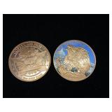 Copper 1 ounce Bullion minted 2017  2 Total Coins one ounce each  Trump and Painted Walking Liberty  Taxable