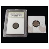 Constantine The Great c350 AD Roman Empire Coin Fragment International Numismatic Bureau  + a bonus one!
