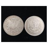 1921 Morgan Silver Dollars  2 Coins 90% Silver - TAX EXEMPT