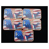 5 Bars total - 1 oz Colorized Trump Biden Copper Bar KO TRUMP WINS Boxing. Awesome Bars!!