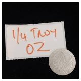 ¼ Troy ounce silver Coin  Tax exempt  Indian head motif