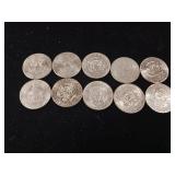 Large Lot of Kennedy Half Dollars  10 Coins Total  Mixed Years -  Tax Exempt