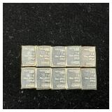 10 total Silver Bars .999% Pure -  1 gram each  10 grams total  Valcambi Suisse  Tax Exempt