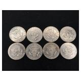 Nice bright collection of Kennedy half dollars  Mixed years  Tax Exempt  8 coins total