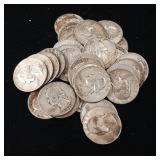 Large Lot of 90% Silver Washington Pre-1965 Quarters - 32 Coins Total Mixed Years 8 Dollars Face Value  Tax Exempt Constitutional Currency  unsorted