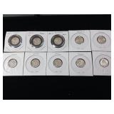 1959 (different mint marks) 90% Silver Dimes - 20 Coins Total  2 Dollars Face Value  Tax Exempt Constitutional Currency  all are 1959 bright and shiny