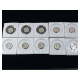 1959 (different mint marks) 90% Silver Dimes - 20 Coins Total  2 Dollars Face Value  Tax Exempt Constitutional Currency  all are 1959 bright and shiny