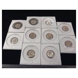 1959 (different mint marks) 90% Silver Dimes - 20 Coins Total  2 Dollars Face Value  Tax Exempt Constitutional Currency  all are 1959 bright and shiny