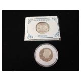 Uncirculated Half Dollar Proofs  2 coins  1983 Kennedy  1982 George Washington Commemorative 90% Silver Half Dollar  tax exempt