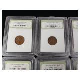 International Numismatic Bureau  6 total Wheat Pennies San Francisco Mint  in cases - mixed years  Tax Exempt Constitutional Currency
