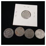 Lot of 5 Coins  War Time Steel Lincoln Pennies  Tax Exempt