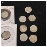 Lot of 14 90% Silver Roosevelt Dimes  Mixed Years  Some Uncirculated  Tax Exempt  14 coins total