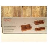 Seville Classics 4pc Bamboo Stackable Organizer Storage Bins Set