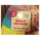 girls cozy socks 2 packs  (set of 6)