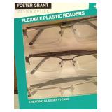 Foster Grant 3 Classic Reading Glasses & Case +2.00
