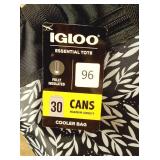 Igloo Cooler Tote Bag Black White Silhouette Tropical Print