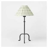 Metal Table Lamp with Pleated Plaid Shade Black - Threshold