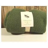 Scalloped Knit Throw Green - Threshold
