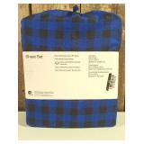 Room Essentials - Sapphire Blue/Black Gingham Microfiber Queen Sheet Set