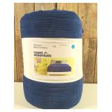 Full/Queen Corduroy Plaid Comforter Navy Blue - Room Essentials