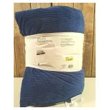 Full/Queen Corduroy Plaid Comforter Navy Blue - Room Essentials