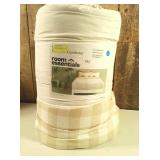 Full/Queen Ivory & Cream Gingham Reversible Microfiber Comforter - Room Essentials