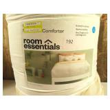 Full/Queen Ivory & Cream Gingham Reversible Microfiber Comforter - Room Essentials