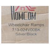 8 ft. Aluminum Portable Skidproof PVC Carpeted Folding Wheelchair Ramp