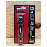 Husky 800 Lumens Dual Power LED Rechargeable Focusing Flashlight with Rechargeable Battery and USB-C Cable Included