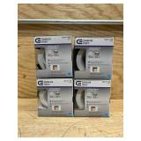 3in. Integrated LED Canless Recessed Light with White Trim, Silver and White Reflectors and CCT, (lot of 4)