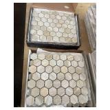 Cream Hexagon Mosaic Tile Sheets - 2 Boxes