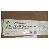 Swiss Madison Voltaire 48x32 Right-Hand Drain Alcove Bathtub with Apron SM-AB551 (2-Pack)