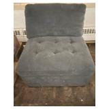 Gray Tufted Club Chair - Microfiber Upholstery, Compact Accent Seating for Living Rooms