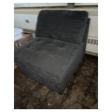 Gray Tufted Club Chair - Microfiber Upholstery, Compact Accent Seating for Living Rooms