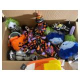 Assorted Halloween Plush Toys Box Lot - Spooky Characters & Pumpkins