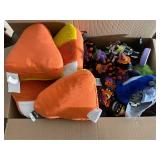 Assorted Halloween Plush Toys Box Lot - Spooky Characters & Pumpkins