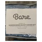 Bare Home Oversized King Sandwashed Duvet Cover Set & Pocket Fitted Sheet