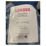 LONAVA Cal King Microfiber Bed Sheets Set - 1 Flat, 1 Fitted, 4 Pillow Cases