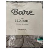 Bare Home Queen Bed Skirt Premium Microfiber (Lot of 6) - 24-Inch Pocket Fitted Sheet + 4-Pc Sheet Grips