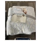 BH&G Quilt Full/Queen - Bare Home Bed Skirt Full - Sandwashed Sheet Full - Fitted Sheet Dusty Blue