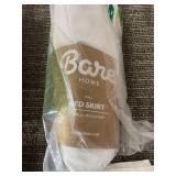 Bare Home Full Bed Skirt - Standard/Full Fitted Flannel Sheet - White Bedding Lot