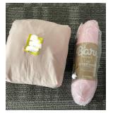 Bare Home Pink Fitted Sheet and Mainstays Sheet Set- Full Size