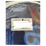 Bare Home Twin Sheet Set & Premium Bed Skirt Bundle - Microfiber, Navy Geometric Pattern