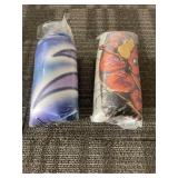 Throw Blankets - Purple Gradient Swirl & Orange Graphic (Lot of 2)