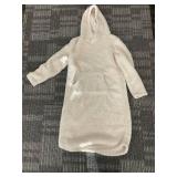 Serra Hooded Plush Pajamas 100% Polyester - Size S/M - Off-White