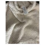 Serra Hooded Plush Pajamas 100% Polyester - Size S/M - Off-White