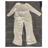 Serra Plush Fleece Pajama Set - Long Sleeve Top & Wide-Leg Pants - Size L