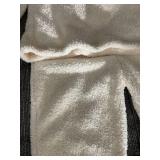 Serra Plush Fleece Pajama Set - Long Sleeve Top & Wide-Leg Pants - Size L