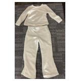 Serra Plush Fleece Pajama Set - Long Sleeve Top & Wide-Leg Pants - Size L